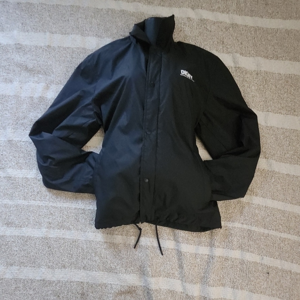 DKNY Black Windbreaker Jacket - Picture 1 of 8